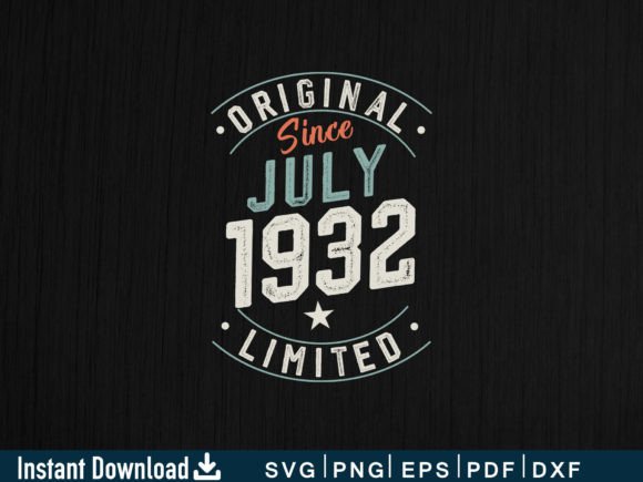 Download July 1932 Gifts 92nd Birthday Design - Premium Resources
