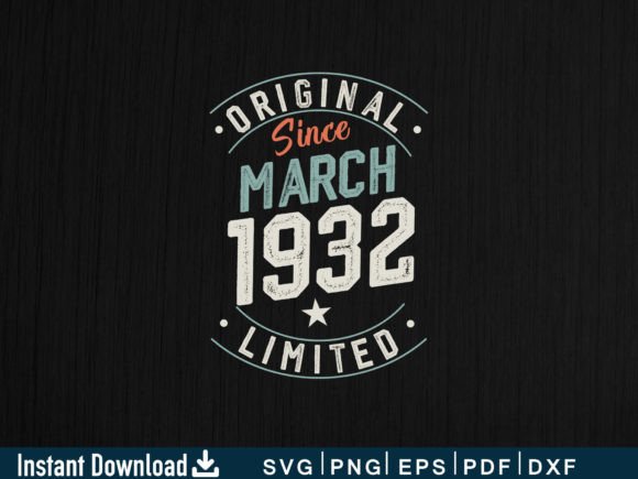 Download March 1932 Gifts 92nd Birthday Design - 1932 Collection
