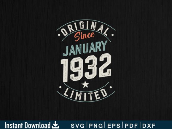 Download January 1932 Gifts 92nd Birthday Design - Premium Resources