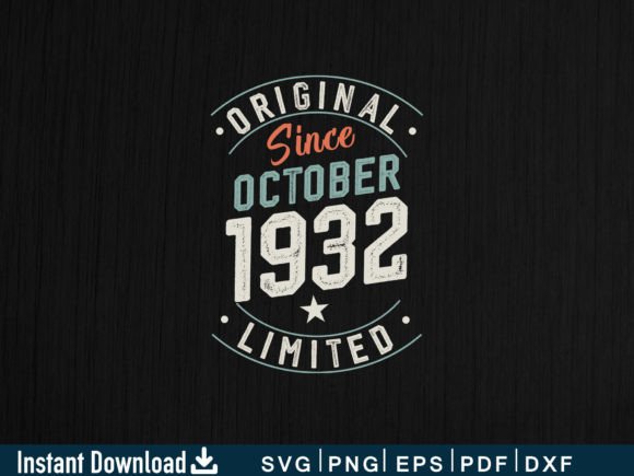 Download October 1932 Gifts 92nd Birthday Design - 1932 Collection
