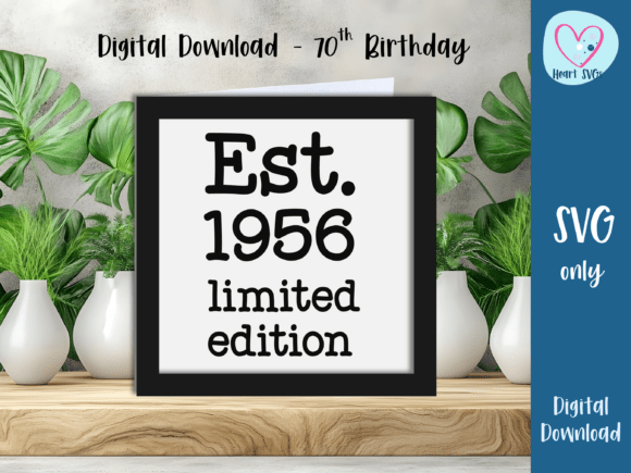 Download Est. 1956 70th Birthday Card SVG - 1956 Collection