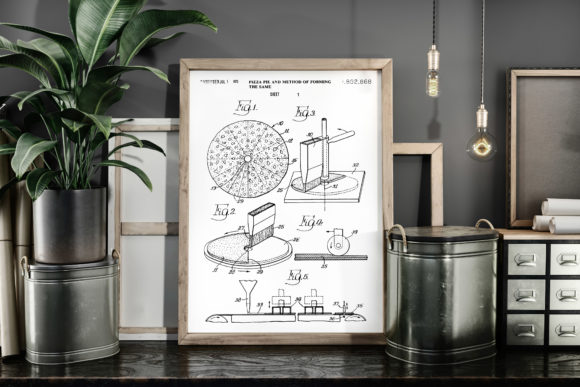 Download Pizza Pie 1975 Patent Poster Blueprint - 1975 Collection